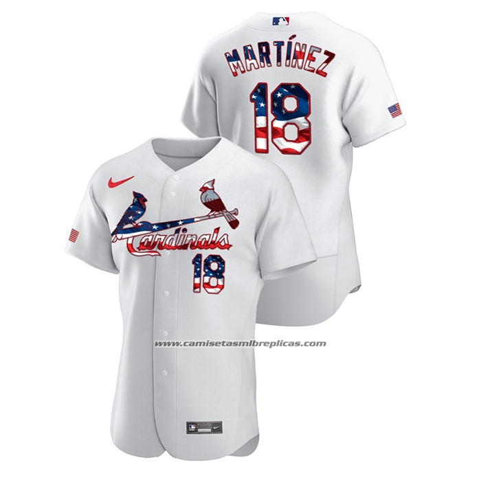 Camiseta Beisbol Hombre St. Louis Cardinals Carlos Martinez 2020 Stars & Stripes 4th of July Blanco